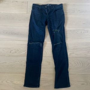 Hollister dark wash denim ripped jeans